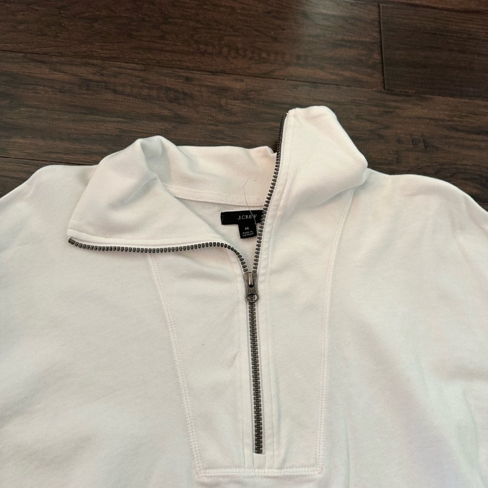 Jcrew white half zip sweatshirt